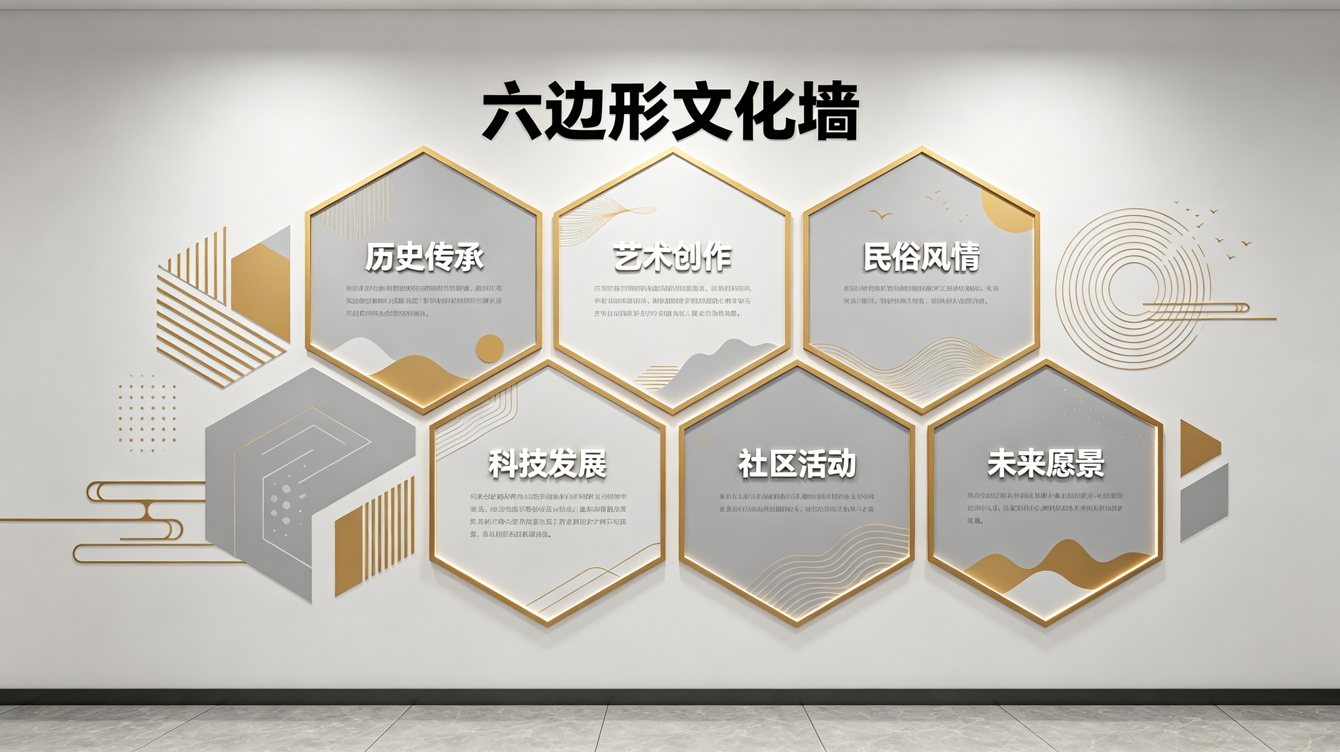 民权企业文化墙 | 六边形信息美学
